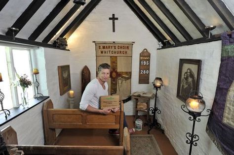 The Chapel shed of the year category winner Reading Shed, Jamie Taylor, Home Chapel, Chapel Conversion, Chapel Ideas, Chapel In The Woods, Family Altar, Shed Of The Year, Prayer Garden