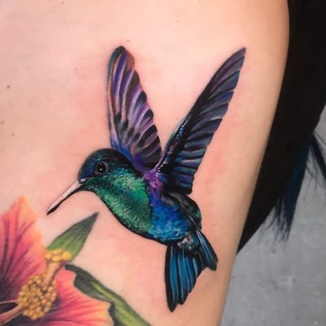 Hummingbird Tattoo Coverup, Hummingbird Cover Up Tattoo, 3d Hummingbird Tattoo, Blue Hummingbird Tattoo, Colored Hummingbird Tattoo, Hummingbird Tattoo Color, Hummingbird Tattoo With Flowers, Colorful Hummingbird Tattoo, Cool Space Tattoos