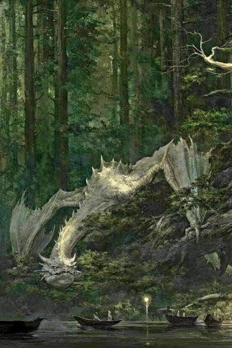 White Dragons, Mythical Creature Art, Forest Drawing, Legends And Myths, Hogwarts Aesthetic, Water Dragon, Dragon Statue, Magic Aesthetic, Forest Creatures