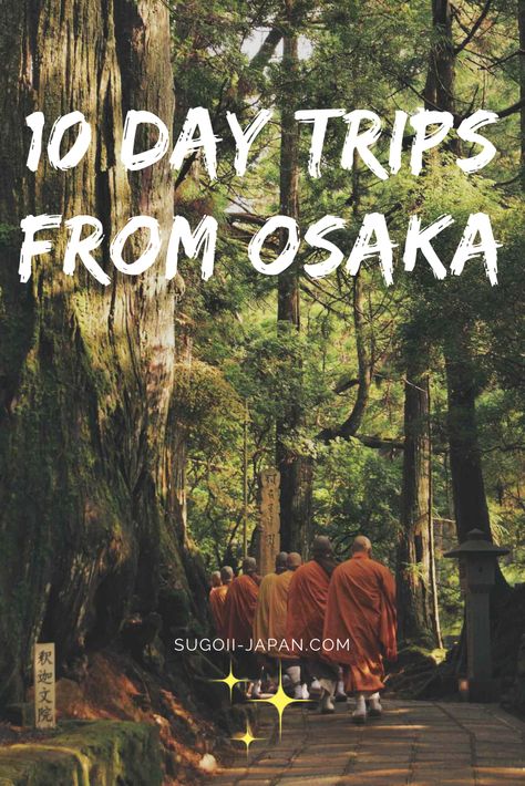 The 10 best day trips from Osaka you should really try!  #Osaka #Japan #Travel #Trip #Blog #SugoiiJapan One Day In Osaka, Osaka Day Trips, Day Trips From Osaka, Japan Trip Planning, Osaka Japan Aesthetic, Travelling Japan, Japan Planning, Osaka Travel, Ski Destinations