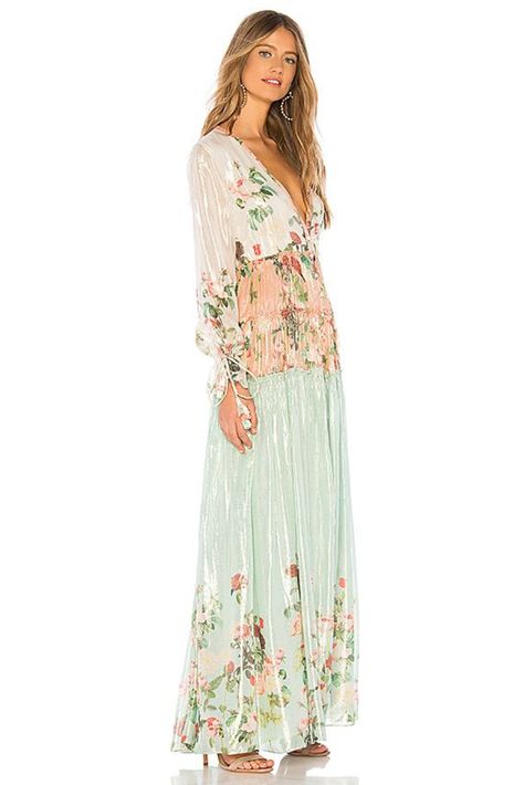 ROCOCO SAND Ruched Long Dress ♡   #affiliate Sand Dress, Rococo Sand, Shower Dress, Boho Chic Style, Minimalist Dresses, Shower Dresses, Pakistani Suits, Revolve Clothing, Fashion Help