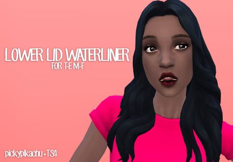 My Sims 4 Blog: Lower Lid Waterliner by Pickypikachu Ts4 Hair, Sims 4 Blog, Makeup Cc, Sims 4 Cc Makeup, Lighter Skin, Sims 4 Cas, Sims 4 Cc Finds, Cc Finds, Sims 4 Custom Content