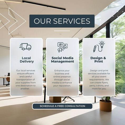 Our Services Local Delivery Social Media Management Design And Print #miamidelivery #fortlauderdaledelivery #designservice #printservice #socialmediamanagerservices Management Design, Media Management, August 12, Our Services, Business Solutions, Social Media Management, Social Media Manager, Social Media Design, Printing Services