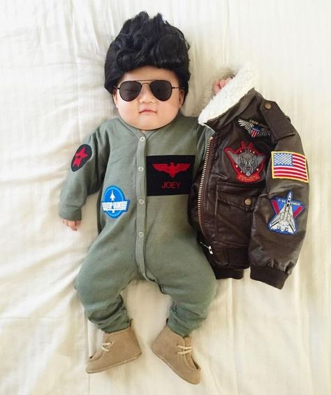 Top Gun baby costume — Cute Halloween costume ideas for babies | Halloween inspo, Halloween costume ideas, baby Halloween costumes Baby Boy Halloween Costumes, Halloween Costumes Disney, Cute Halloween Costume Ideas, Funny Baby Costumes, Cute Halloween Costume, Newborn Halloween Costumes, First Halloween Costumes