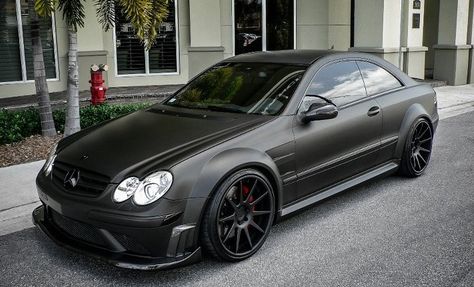 matte black CLK AMG-Black Series Mercedes Clk 500, Mercedes Clk Amg, Green Mercedes, Mercedes C55 Amg, Benz Coupe, Mercedes Benz Coupe, Mercedes C230, Merc Benz, Mercedes W211