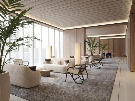 Lounge Interior Design, Apartment Tower, Apartment Lounge, Lounge Interior, Sky Lounge, Residential Tower, Lounge Interiors, Italian Furniture Design, Garden Lounge