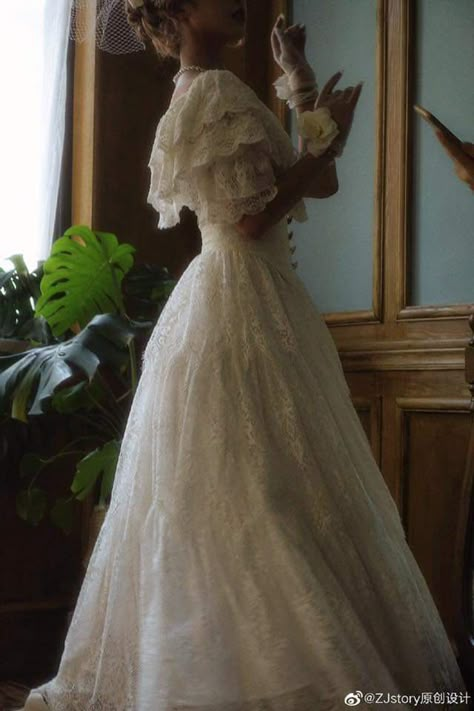 Blush Vintage Wedding Dress, Dark Academia Wedding Dresses, Royal Cottagecore Wedding Dress, Edwardian Bridesmaid Dress, Meg March Wedding Dress, Layered A Line Wedding Dress, Vintage Wedding Dress 1800s, Cream Vintage Wedding Dress, Victorian Style Wedding Dress Vintage