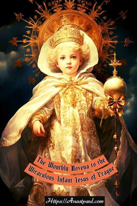 The Monthly Novena to theMiraculous Infant Jesus of Prague There are two standard Novenas to the Infant Jesus of Prague – the one we will use below and the other for the Feast on 2 January. The Mon… Infant Jesus Images, Swaddling Clothes, Speech And Hearing, Jesus Cartoon, Infant Of Prague, Novena Prayers, Jesus Drawings, Infant Jesus, Child Jesus