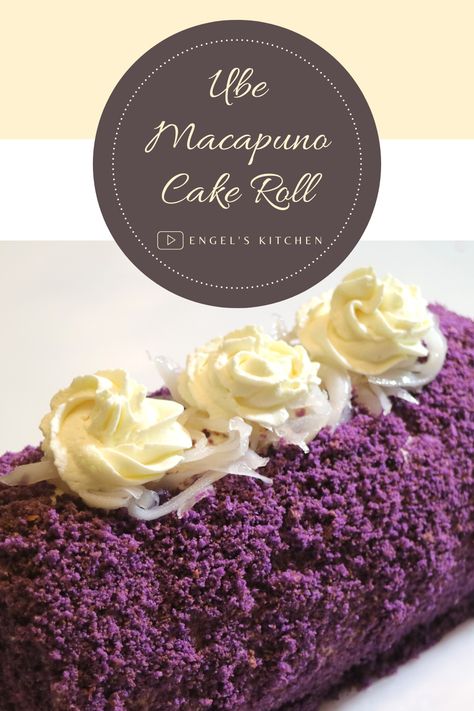 Ube Cake Roll, Ube Roll Cake Recipe, Ube Macapuno Cake, Filipino Pastries, Ube Cupcake Recipe, Potato Desserts, Ube Roll, Ube Dessert Recipe, Ube Dessert