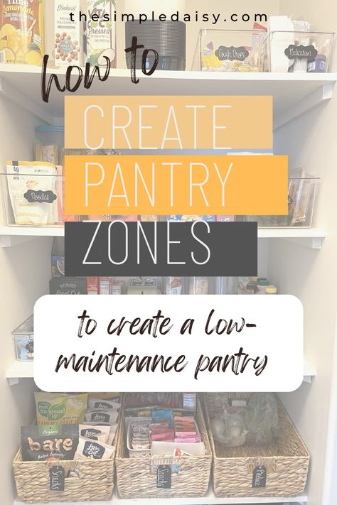 As a professional organizer with ADHD this is how I recommend organizing your pantry. If it feels like a never-ending battle to keep your pantry organized, creating pantry zones and using containers can make a big difference in keeping your pantry tidy longer. This system works regardless of whether or not you actually have ADHD because it simplifies where to find things, which is KEY for everyone who has their hands in there - whether they be little or big hands. Pantry Organization The Home Edit, How To Set Up A Pantry, How To Categorize Pantry, Pantry Organization Sections, How To Organize Walk In Pantry, Pantry Organization Clear Containers, Organize Deep Pantry Shelves, Pantry Organization Without Containers, Organize Large Pantry