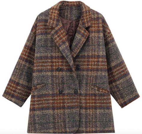 7bb060764a818184ebb1cc0d43d382aadesc47210938ri Checked Coat, Plaid Sleeve, Loose Coats, Longline Coat, Outwear Coat, Wool Overcoat, Langer Mantel, Women Overcoat, Tweed Coat