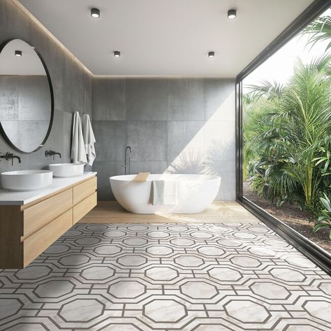 Peel and stick floor tile bathroom