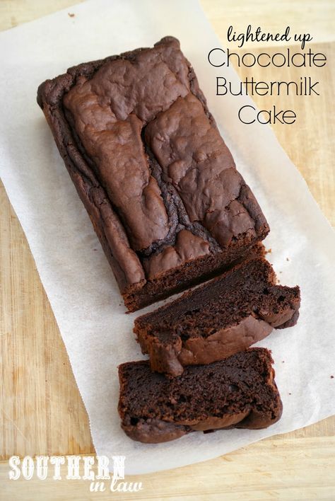 Lightened Up Buttermilk Chocolate Cake - Gluten Free, Low Fat, Low Sugar, Healthier, Healthy, Skinny Recipe Chocolate Buttermilk Cake, Buttermilk Chocolate Cake, Low Fat Desserts, Low Sugar Desserts, Buttermilk Cake, Buttermilk Recipes, Low Sugar Recipes, Gf Desserts, Nigella Lawson