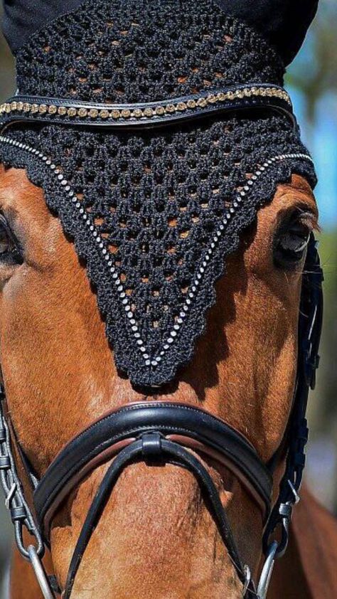 Crochet Messy Bun, Horse Mask, Horse Ears, Horse Riding Equestrian, Bonnet Pattern, Crochet Horse, Hobby Horses, Horse Fashion, Horse Fly