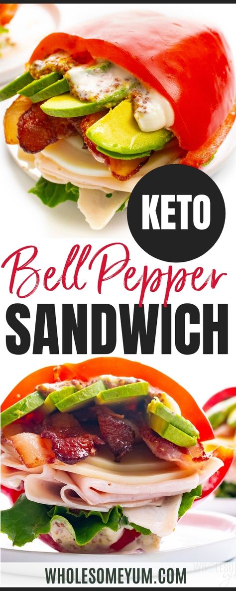 Bell Pepper Wrap, Low Carb Bell Pepper Sandwich, Bell Peppers Sandwich, Bell Pepper Sandwiches, Bell Pepper Keto Recipes, Keto Bell Pepper Sandwich, Bell Pepper Sandwich Recipes, Green Pepper Sandwich, Keto Bell Peppers