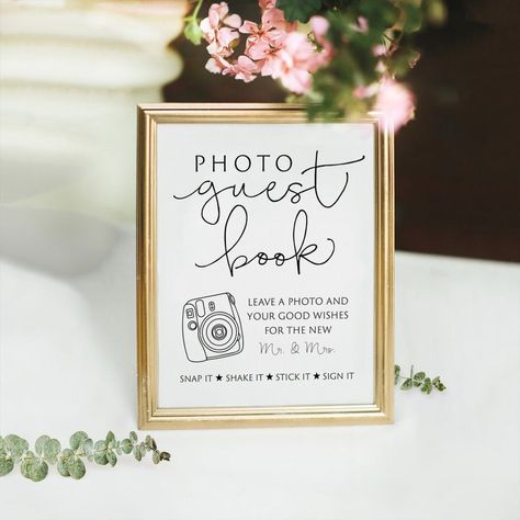 Photo Guest Book Sign, Sparkler Sign, Wedding Photo Walls, Open Bar Sign, Polaroid Wedding, Sparkler Send Off, Printable Wedding Sign, Photo Guest Book, Bridal Shower Signs