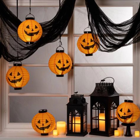 Hallowen Party, Mini Barn, Halloween Party Decoration, Paper Lantern, Design Cool, Lanterns Decor, Pumpkin Design, Paper Lanterns, Samhain