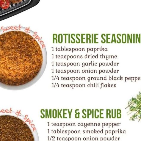 Chef zouheir on Instagram: "3 Homemade Seasoning Blends of the day!  Save the spices blend up to 6 months in an airtight container. Happy Cooking!" Diy Spice Blends Homemade Seasonings, Cooking Instagram, Spice Rubs, Homemade Breakfast Sausage, Homemade Dry Mixes, Homemade Seasoning, Spice Combinations, Cooking Party, Dry Rubs