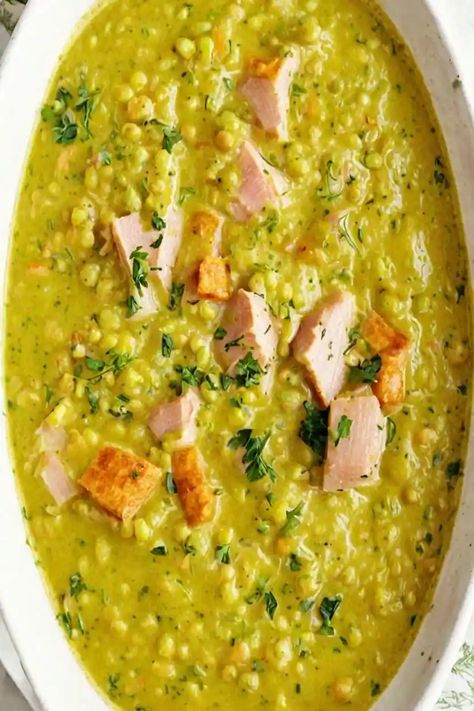 Split Pea and Ham Soup Recipe

Ingredients

- 1 pound dried split peas, rinsed and picked over
- 1 tablespoon olive oil
- 1 onion, chopped
- 2 carrots, diced
- 2 celery stalks, diced
- 3 cloves garlic, minced
- 1 meaty ham bone or 2 cups cooked ham, diced
- 8 cups chicken or vegetable broth
- 1 bay leaf
- 1 teaspoon thyme
- Salt and pepper to taste
- 2 tablespoons fresh parsley, chopped (for garnish)

Full Cooking Instructions on... French Canadian Split Pea And Ham Soup, Old Fashioned Split Pea And Ham Soup, Split Pea Soup With Ham Bone Recipes, Split Pea Soup With Hambone, Pea Soup With Ham Bone, Ham Bone Recipes, Split Pea And Ham Soup, Pea Soup With Ham, Yellow Split Pea Soup