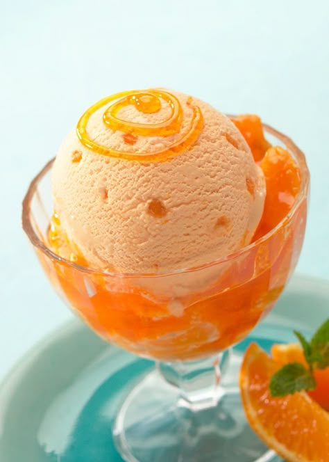 Orange Ice Cream Aesthetic, Flavio Zaviera, Orange Ice Cream Recipe, Orange Ice Cream, Ice Cream Wallpaper, Sorbet Ice Cream, Bon Mardi, Orange Sorbet, Dried Fruit Mix