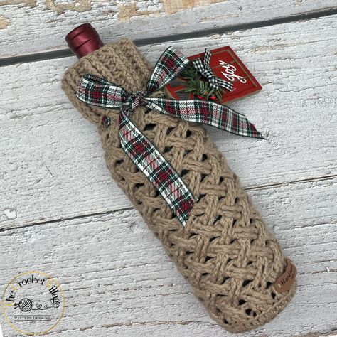 Bottle Holder Crochet Pattern – The Crochet Village Wine Carrier Pattern, Nordic Crochet, Wine Bag Pattern, Crochet Wine, Carrier Pattern, Bottle Cozy, Wine Bottle Gift Bag, Cozy Pattern, Bottle Cozies