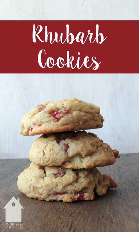 Packed with fresh rhubarb, Rhubarb Cookies are a tasty spring treat. Not too sweet, they really showcase the delicious flavor of rhubarb. Rhubarb Cookies Recipes, Rhubarb Rhubarb, Rhubarb Scones, Rhubarb Cookies, Fresh Rhubarb, Spring Treats, Rhubarb Recipes, Creamy Spinach, Strawberry Rhubarb