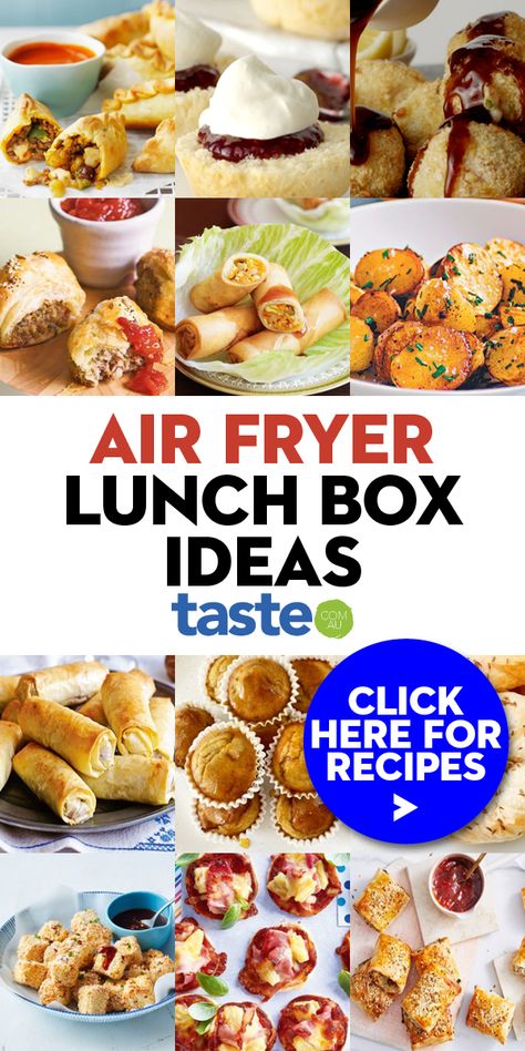 These kids’ lunch box fillers are easy to make, thanks to using the world’s hottest appliance right now: the air fryer. We’ve got fritters and filo fingers, scones and sausage rolls, so you’ll never run out of new ideas. Easy Lunch Ideas Airfryer, Air Fryer School Snacks, Air Fryer Lunchbox Ideas, Air Fryer Lunch Box Ideas, Air Fryer Work Lunch Ideas, Lunch Box Fillers, Air Fryer School Lunch Ideas, Airfryer Lunch Ideas, Air Fryer Lunch Ideas For Kids