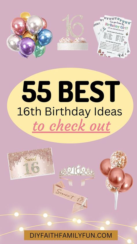 I hope this will give you MORE inspiration for your special day! Here you will read all about 16th birthday ideas, 16th birthday ideas girl, 16th birthday ideas boy, unique sweet 16 birthday ideas and sweet 16 birthday ideas 2022. Sweet 16 Twins, 16th Birthday Ideas For Girls, 16th Birthday Party Games, Ideas For 16th Birthday, Birthday Ideas Girl, 16 Birthday Ideas, Sweet 16 Birthday Ideas, 16th Birthday Ideas, Teenage Parties