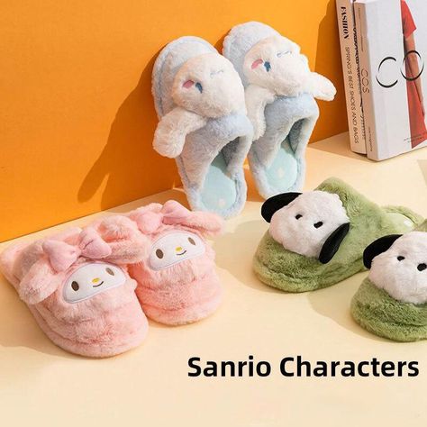 Smarter Shopping, Better Living! Aliexpress.com Kuromi Slippers, Pochacco Plush, Fun Slippers, Sanrio Plush, Cinnamoroll Kuromi, Melody Cinnamoroll, Plush Slippers, Bedroom Slippers, Cute Slippers