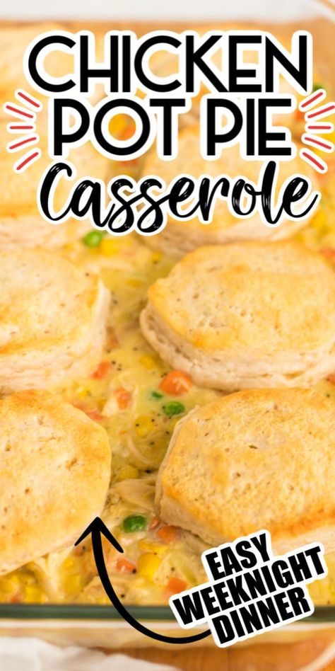 Pot Pie Recipe Easy, Easy Chicken Pot Pie Recipe, Pot Pie Casserole, Can Chicken Recipes, Chicken Pot Pie Casserole, Homemade Chicken Pot Pie, Easy Dinner Recipes Crockpot, Easy Chicken Pot Pie, Pot Pies Recipes