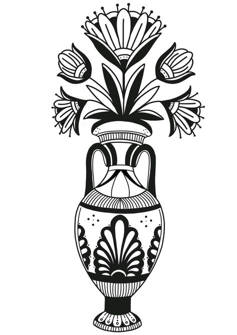 Flower Vase Tattoo Design, Ornamental Vase Tattoo, American Traditional Vase Tattoo, Traditional Vase Tattoos, Traditional Tattoo Vase, Vase Tattoo Design, Flower Vase Tattoo, Jewerly Tattoo, Aster Tattoo