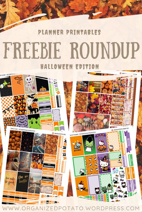 Free Happy Planner Stickers, Fall Planner Ideas, Free Printables Scrapbooking, Free Stickers Printables, Printable Planner Stickers Free, Cricut Planner, Spooky Printables, Bujo Printables, Halloween Planner Stickers