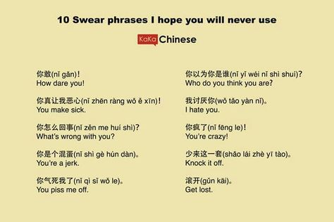 Chinese Bad Words, Mandarin Phrases, Mandarin Conversation, Chinese Alphabet Letters, Chinese Speaking, Mandarin Chinese Languages, Chinese Alphabet, Bahasa China, Mandarin Lessons