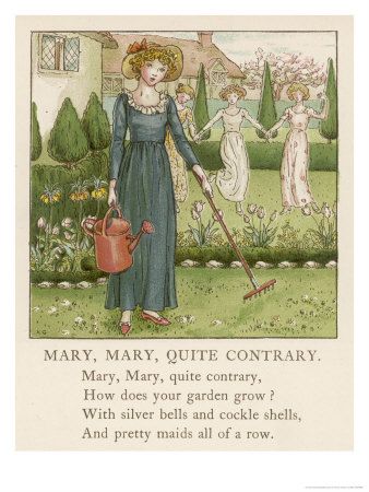 kate-greenaway-mary-mary-quite-contrary-how-does-your-garden-grow Mary Mary Quite Contrary, Mary Quite Contrary, Kate Greenaway, Mary Mary, Sweet William, Giclee Painting, Wild Strawberries, Flower Seeds, Jane Austen