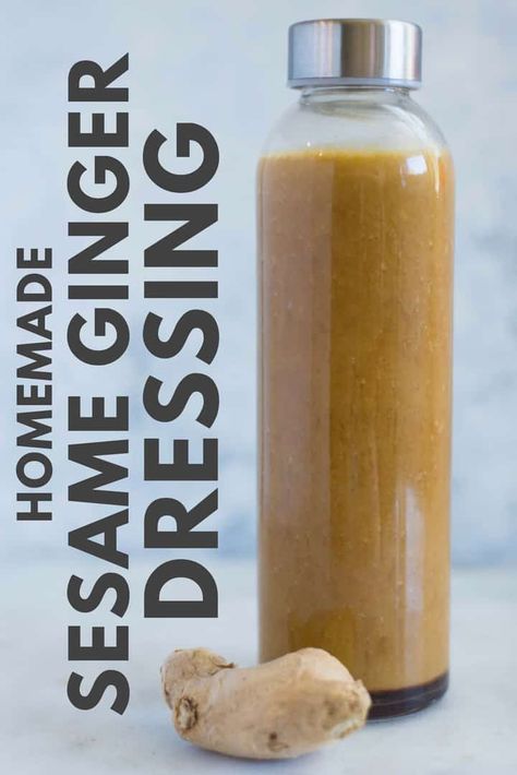 Sesame Ginger Dressing Healthy Salad Dressing Recipes, Healthy Dressing Recipes, Sesame Ginger Dressing, Salad Dressing Recipes Healthy, Doner Kebab, Sesame Ginger, Salad Dressing Recipes Homemade, Ginger Dressing, Healthy Salad Dressing