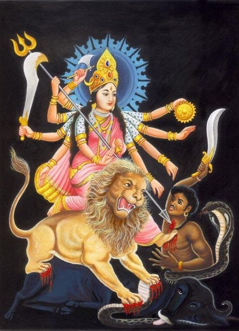 Indian Festivals: Sixth Navratri..... Mata Katyayani Kathyayini Mata, Durga Photo Hd, Maa Durga Photo Hd, Durga Images Hd, Durga Maa Wallpaper, Katyayani Mata, God Durga, Navratri Mata, Durga Photo