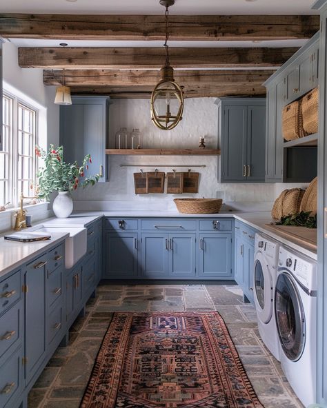 Transform your laundry space with these 44 stunning laundry room ideas to inspire you! From clever storage solutions to stylish design tips, discover how to make your laundry room both functional and beautiful. 🧺✨ #LaundryRoom #HomeInspiration #InteriorDesign French Blue Laundry Room, Chic Laundry Room Ideas, Best Laundry Room Ideas, Chic Laundry Room, Blue Laundry Room, Mudd Room, Beach Farm, Blue Laundry Rooms, Cleaning Cabinets