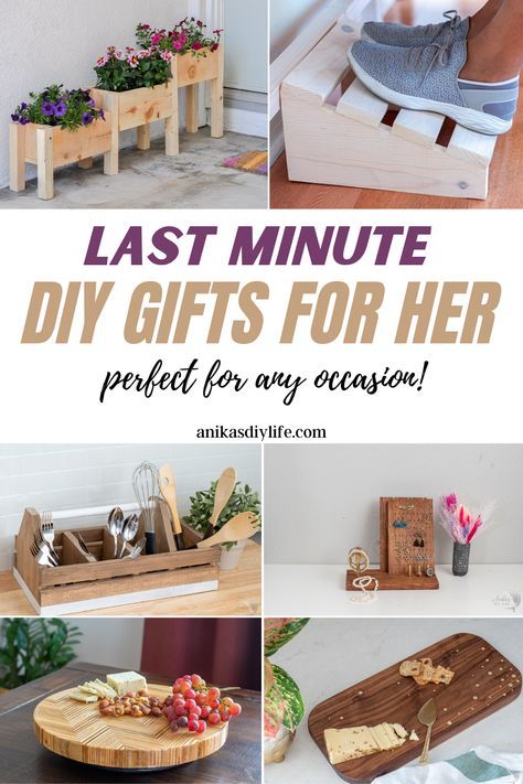 DIY a gift for her! This list of 20 creative DIY gifts will be ones she will treasure. Great for Mother's Day, Christmas, Birthdays and more! #anikasdiylife Diy Gift Ideas For Mom, Last Minute Diy Gifts, Diy Gifts For Her, Thoughtful Diy Gifts, Easy Diy Gift Ideas, Mothersday Gifts Diy, Homemade Gifts For Mom, Wood Gifts Diy, Creative Mother's Day Gifts