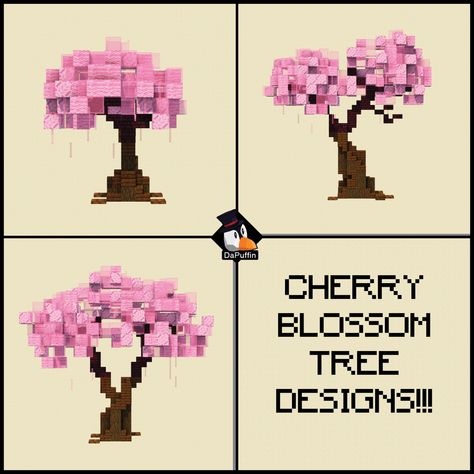 Minecraft Blossom Tree, Spring Minecraft Builds, Custom Cherry Blossom Tree Minecraft, Minecraft Sakura Tree, Cherry Tree Minecraft, Cherry Builds Minecraft, Minecraft Cherry Blossom Tree, Minecraft Cute Builds, Fun Minecraft Builds