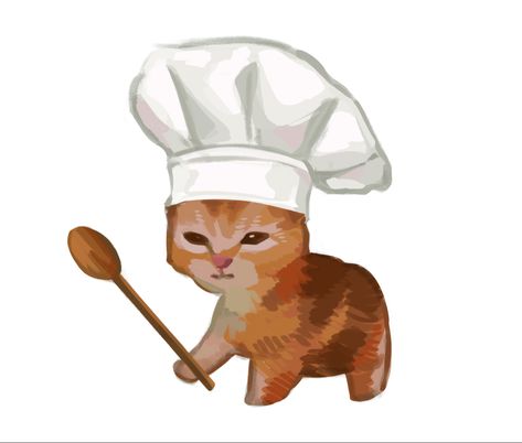 Cat Chef Illustration, Cat Baking Illustration, Cat Chef Drawing, Chef Hat Drawing, Ipad Wallper, Gato Chef, Pie Drawing, Chef Cats, Cake Drawing