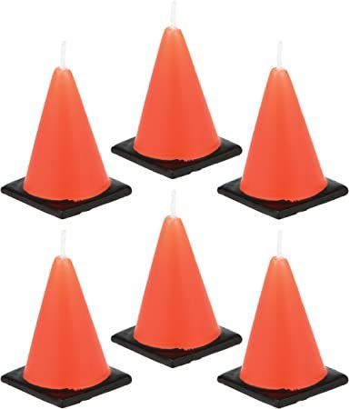 Creative Converting 6-Count Molded Candles, Cone-Shaped Under Construction - Molded Candles, Cone Candles, Construction Baby Shower, Construction Cake, Construction Theme Party, Construction Birthday Party, Construction Zone, Construction Birthday Parties, Construction Theme