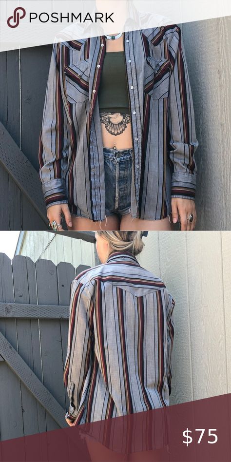 Vintage western pearl snap button down Western Pearl Snap, Button Ups, Barrel Racer, Barrel Racing, Vintage Western, Ely, Snap Button, Western Fashion, Rodeo