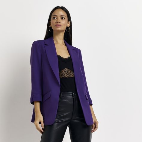 Purple Blazer Outfit, Black Summer Outfits, Purple Blazer, Blazer Outfits For Women, Purple Dark, Dark Outfits, Purple Outfits, Future Outfit, Graduation Outfit