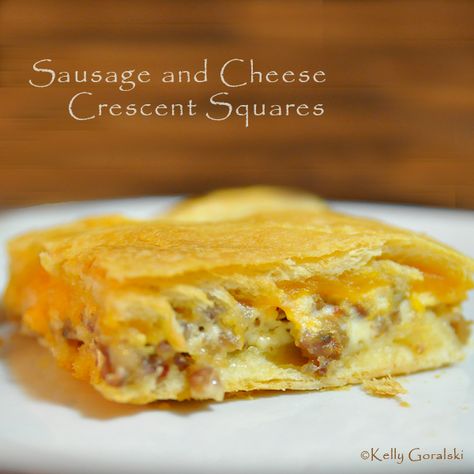 Sausage and Cheese Crescent Squares from Pillsbury   *note* I almost didn't pin this on principle. Seriously people, stop using this absurd font. I can't take you seriously. Egg And Cheese Bake, Cream Cheese Scrambled Eggs, Sausage Crescents, Popular Breakfast Recipes, Cheese Press, Scramble Eggs, Egg Cream, Cream Cheese Crescent Rolls, Best Breakfast Casserole