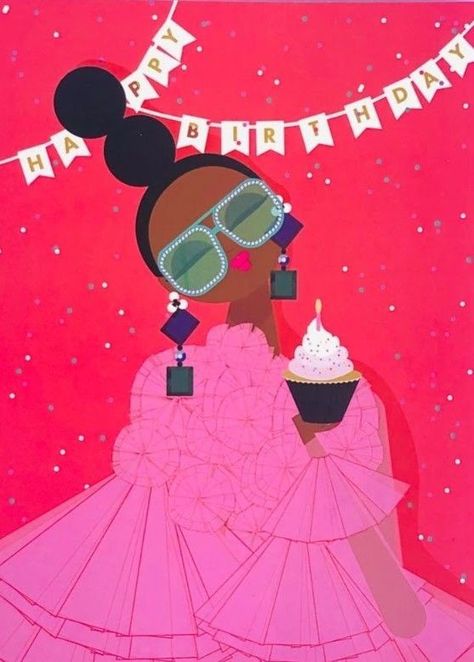 Black Art Happy Birthday, Happy Birthday Wishes Black Woman, Happy Birthday Fashionista, Happy Birthday Queen Black, Happy Birthday Black Woman, Black Women Birthday, Happy Birthday Black, Birthday Greetings Friend, Happy Birthday Art