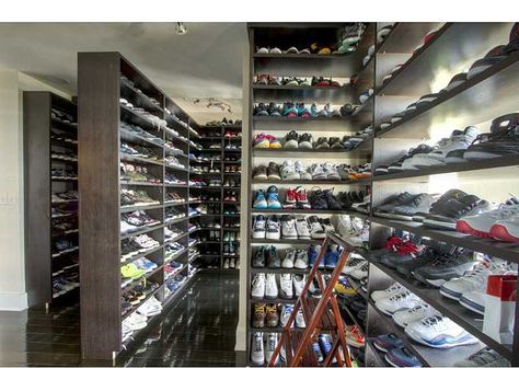 shoe closet Sneakerhead Room, Young Jeezy, Shoe Palace, Jeezy, Womens Closet, Shoe Closet, Sneaker Head, Shoe Rack, Palace