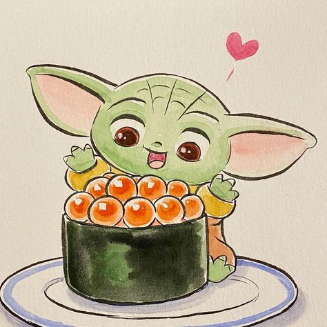 Nay (Naoko Mullally) on Instagram: “I heard some people were upset about the child eating the frog eggs... but we eat fish eggs all the time! So I don’t know why they’re…” Grogu Eating, Frog Eggs, Eat The Frog, Fish Eggs, Eating Eggs, Star Wars Tattoo, The Frog, I Don T Know, Some People