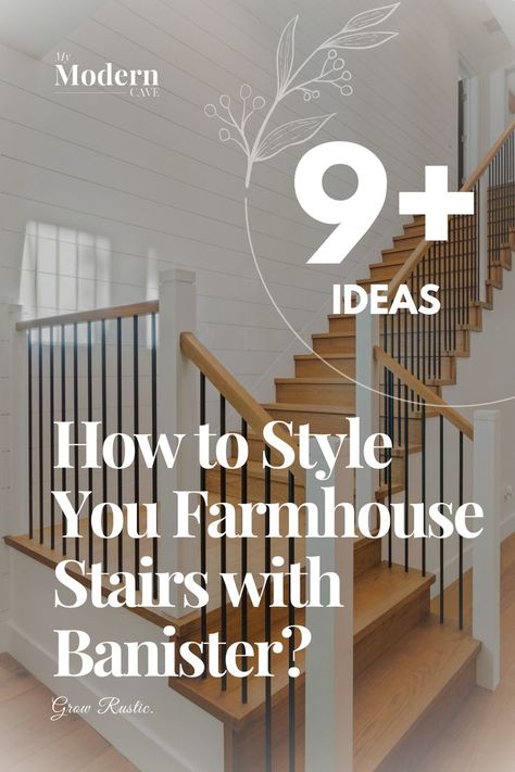 Make a Statement: 9 Farmhouse Banisters That Add Style and Functionality
Say goodbye to boring staircases and hello to stylish functionality! These farmhouse banisters are not only beautiful but also serve as sturdy support for every step you take. Explore these trendy designs that effortlessly combine style and practicality – it's time for a banister upgrade!

Elevate the look of your home by trying out one of these incredible farmhouse banister ideas today! Farmhouse Spindles Stairs, Banisters And Railings Makeover Wood, Stair Rail Ideas Banisters, Interior Stair Railing Ideas Farmhouse, Banister Decorations Everyday, Indoor Bannister Ideas, Farmhouse Style Staircase, Modernize Staircase Stair Railing, Farmhouse Banister Railings