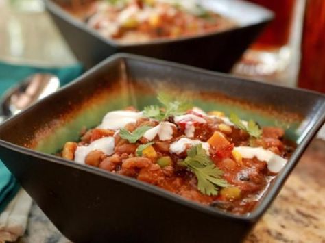 Get Chili Recipe from Food Network Breakfast Chili, Chili Breakfast, Beef Chili Recipe, Food Network Star, Beef Chili, Beef Stroganoff, Chili Recipe, Top Recipes, Chili Recipes