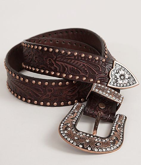 Angel Ranch Embossed Belt Western Belts Outfit, Country Belt Buckles, Belts Brown, Country Belts, Cowboy Accessories, Botas Western, Cowgirl Belts, Boys Belt, Looks Country